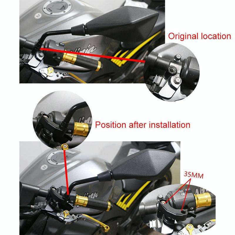 SF-YSZ-2 Mirror Code Motorcycle Modification Aluminum Alloy CNC Rearview Extension Bracket Set (S...