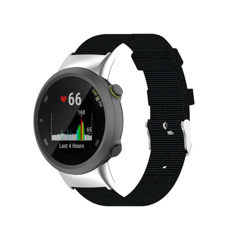 For Garmin Forerunner 45 / 45S / Swim 2 Universal Nylon Canvas Watch Band(Black)