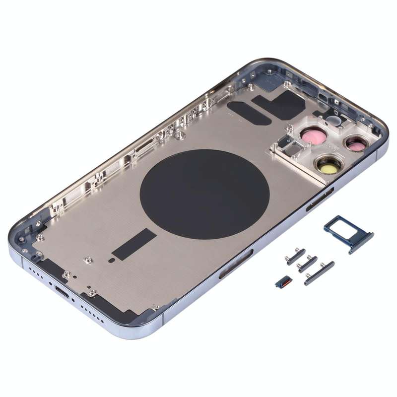 Back Housing Cover with SIM Card Tray & Side  Keys & Camera Lens for iPhone 13 Pro Max(Blue)