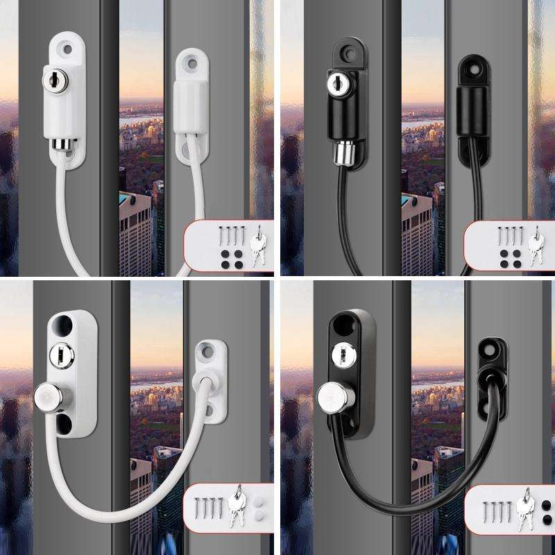 Children High-rise Anti-fall Safety Lock Window Push Limiter, Color: White (High Standard)