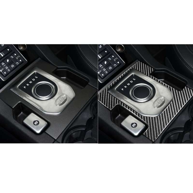 Car Carbon Fiber Gearshift Panel Decorative Sticker for Land Rover Discovery 4 2010-2016, Left an...