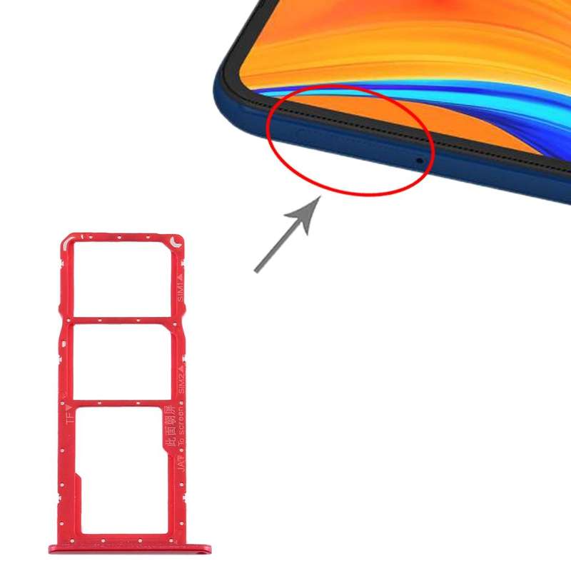 SIM Card Tray + SIM Card Tray + Micro SD Card Tray for Huawei Y6s (2019) (Red)