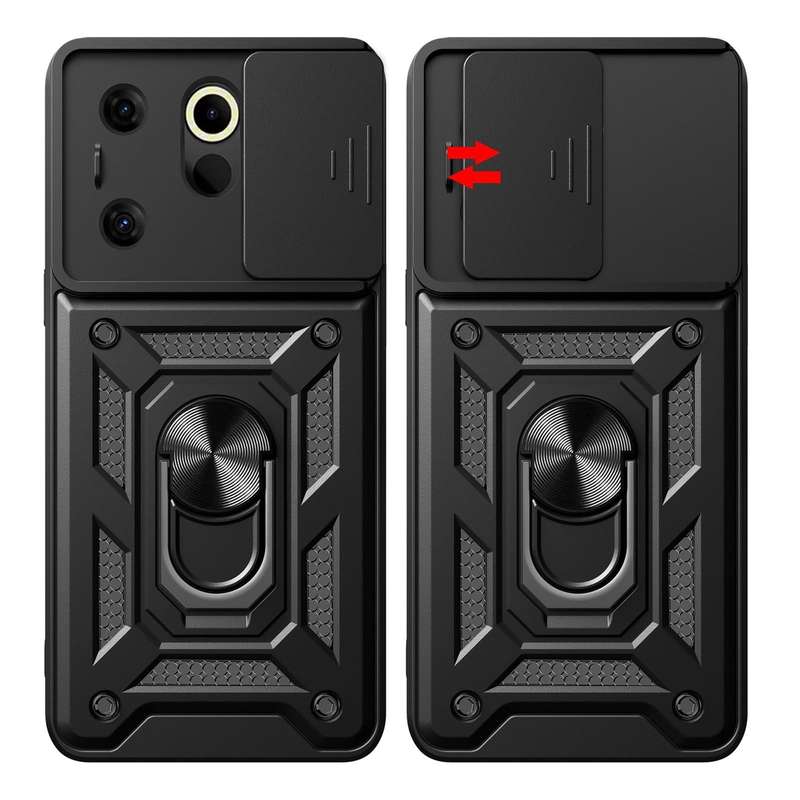 For Tecno Camon 20 Premier Sliding Camera Cover Design TPU+PC Phone Case(Silver)