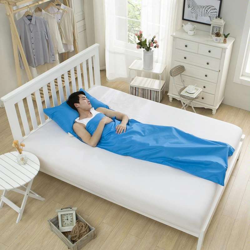 Ultralight Outdoor Sleeping Bag Pongee Portable Single Sleeping Bags 210x70(Blue)