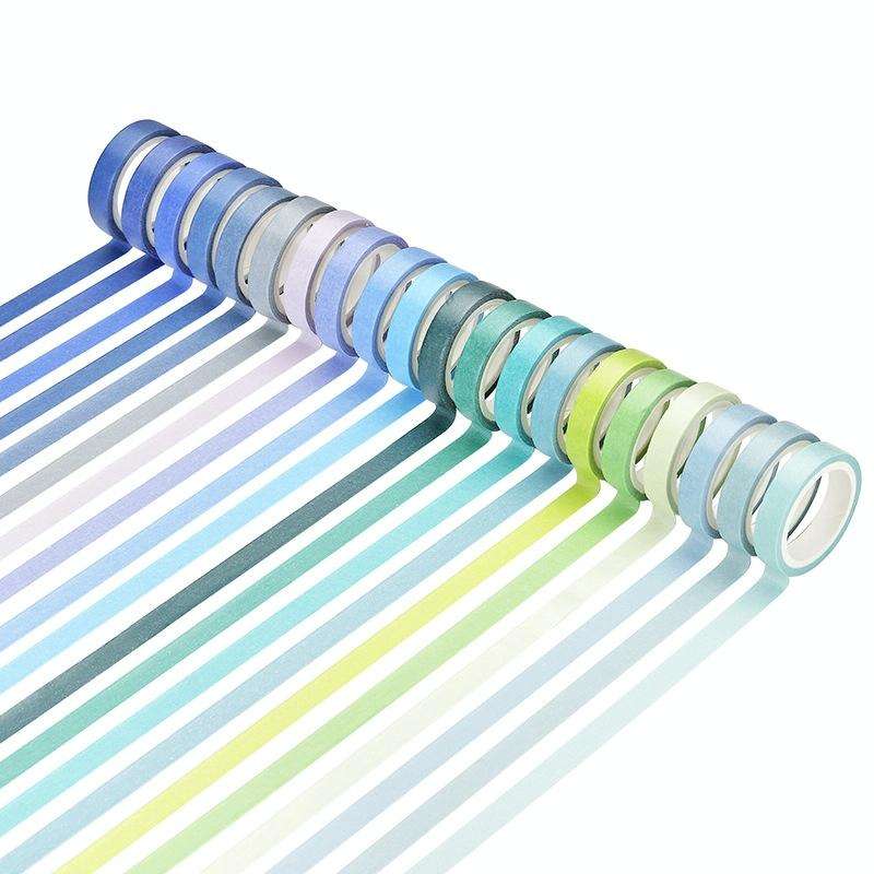 60 Colors / Box 8mmx4m Pure Color Rainbow Tape Hand Ledger Decoration Sticker