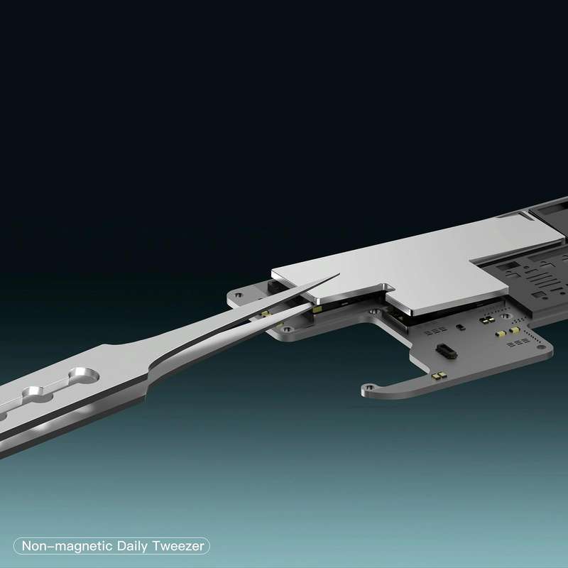2UUL Non-magnetic Stainless Stencil Tweezers with Holes, Model:TW21