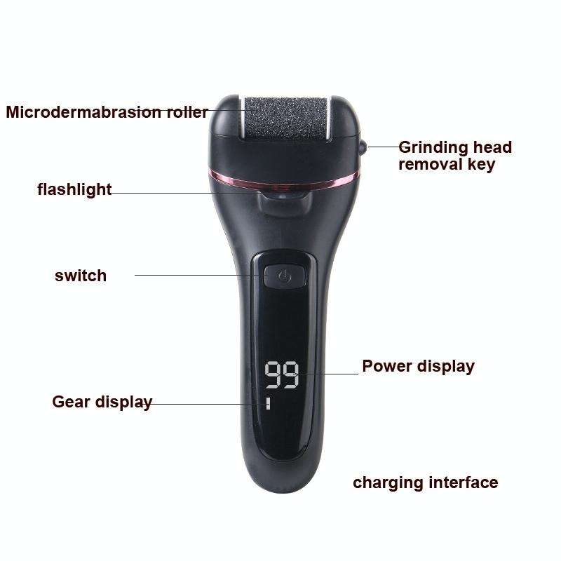 Electric Foot Grinder Digital Display Rechargeable Pedicure Peeling, Color: 10-piece Set White