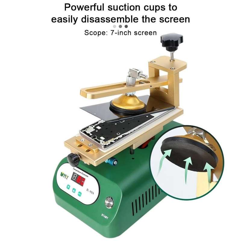BEST B-918A 7 inch 110V Vacuum Pump LCD Screen Rotary Heating Platform Separator, US Plug