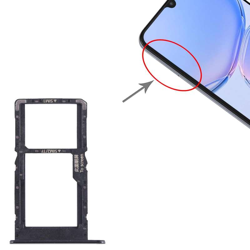 For Huawei Enjoy 60Z SIM + SIM / Micro SD Card Tray (Black)