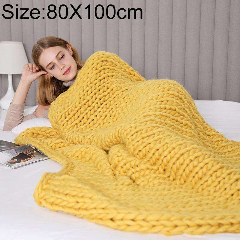 Fashion Handmade Polyester Blanket, Size:80X100cm(Yellow)