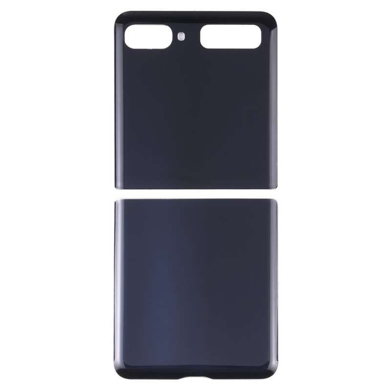 For Samsung Galaxy Z Flip 4G SM-F700 Glass Battery Back Cover (Black)