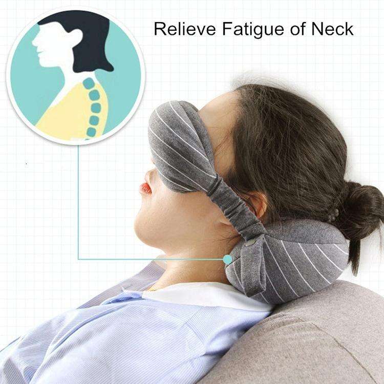 Business Travel Portable Pillow Eye Protection(Light Grey)