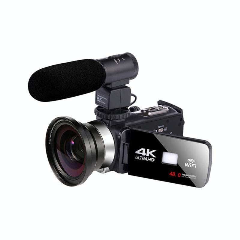4K HD Night Vision 48MP Home WiFi Live Camcorder DV Digital Camera, Style:Microphone + Wide-angle...