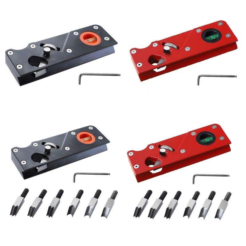 Woodworking Multi-Angle Chamfering Adjustable Depth Hand Planer, Color: Red