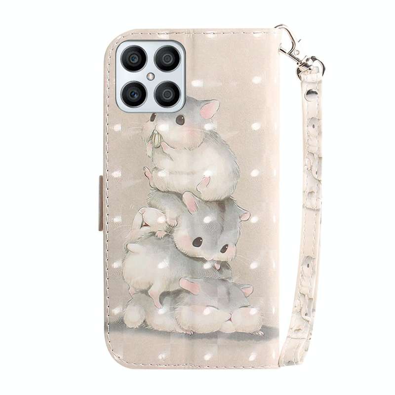 For Honor X8 3D Colored Horizontal Flip Leather Phone Case(Squirrels)