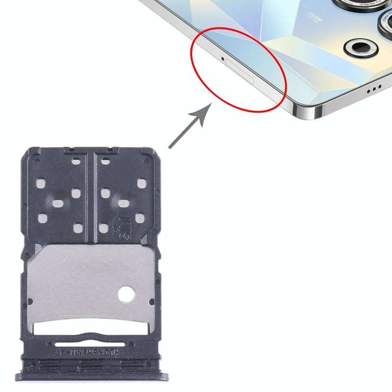 For Tecno Camon 20 Pro 5G CK6 SIM Card Tray + Micro SD Card Tray (Silver)