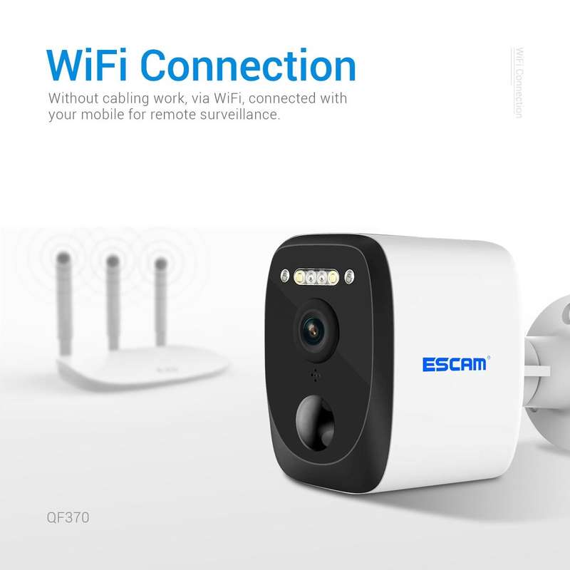 ESCAM QF370 3MP Cloud Storage PT WIFI Solar Panel IP Camera with PIR Alarm Support Night Vision &...