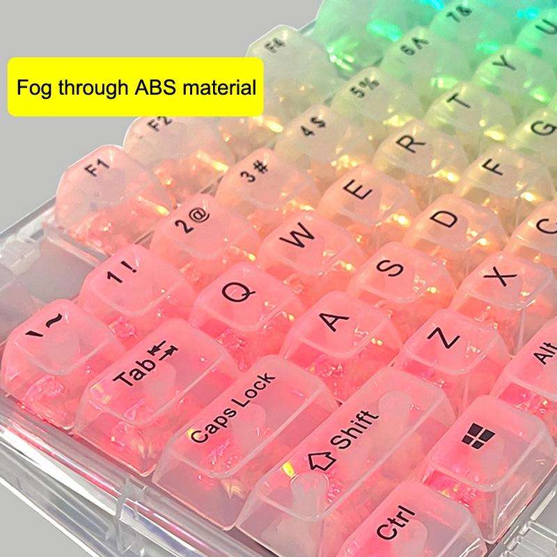 130 Keys MDA Height Mechanical Keyboard Transparent Keycap(Black Transparent)