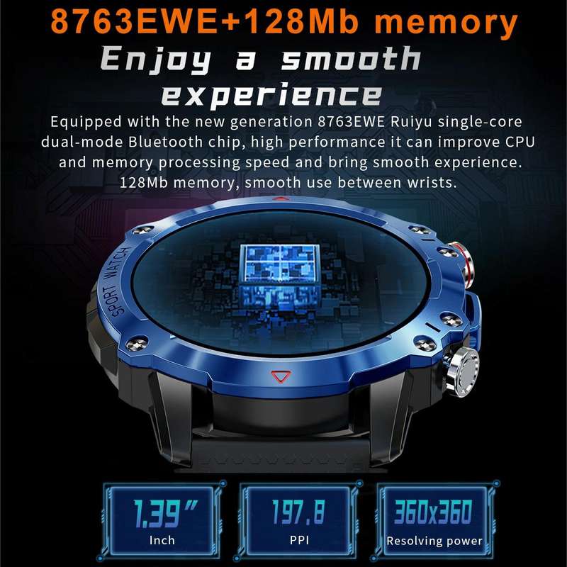 K10 1.39 inch IP67 Waterproof Smart Watch, Support Heart Rate / Sleep Monitoring(Black Silver)