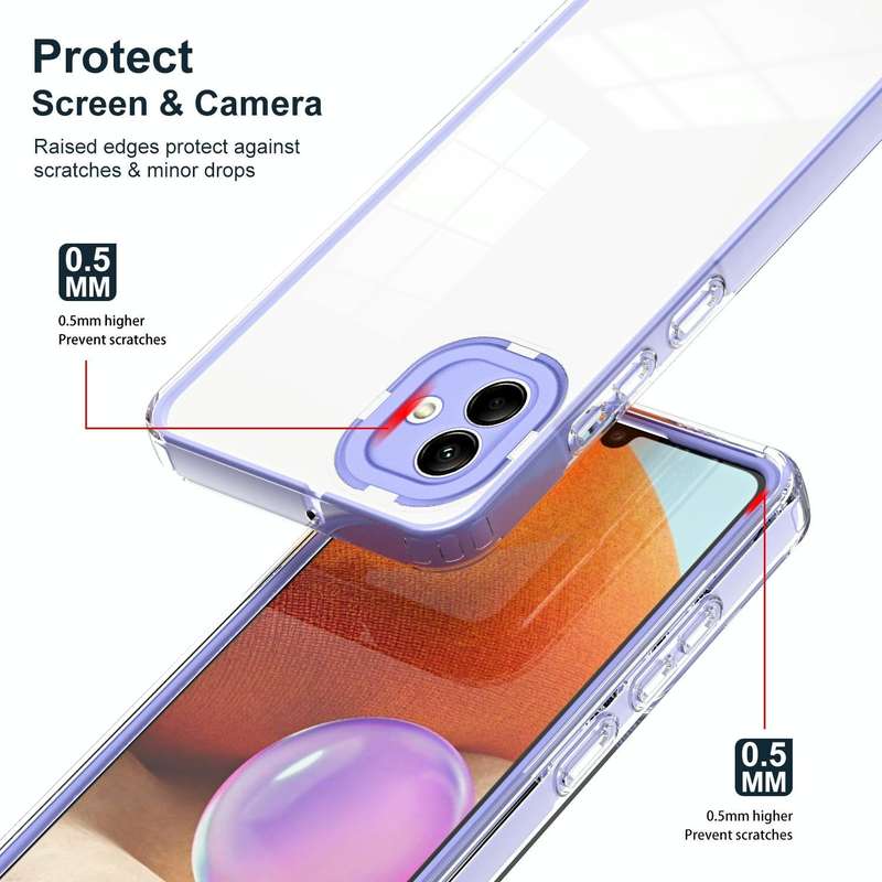 For Samsung Galaxy A04 Clear TPU Color PC Frame Phone Case(Purple)