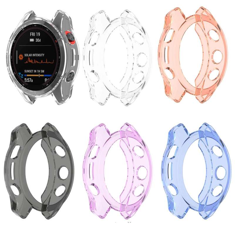 For Garmin Fenix 7s Shockproof TPU Soft Protective Case(Black)