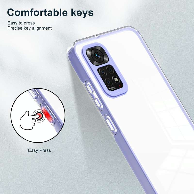 For Xiaomi Redmi Note 11 2022 3 in 1 Clear TPU Color PC Frame Phone Case(Purple)