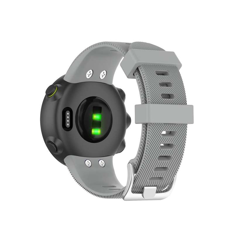 For Garmin Forerunner 45 / Forerunner 45S Universal Twill Solid Color Silicone Watch Band(Grey)