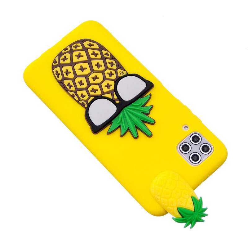 For Huawei P40 Lite Shockproof 3D Lying Cartoon TPU Protective Case(Pineapple)