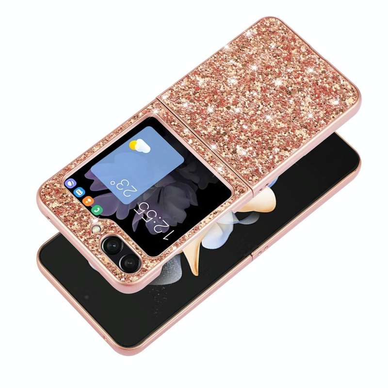 For Samsung Galaxy Z Flip5 5G Glitter Powder Shockproof TPU Phone Case(Blue)