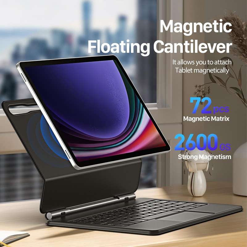 For Samsung Galaxy Tab S9+ / S8+ / S7+ DUX DUCIS MK Series Floating Magnetic Keyboard Tablet Leat...