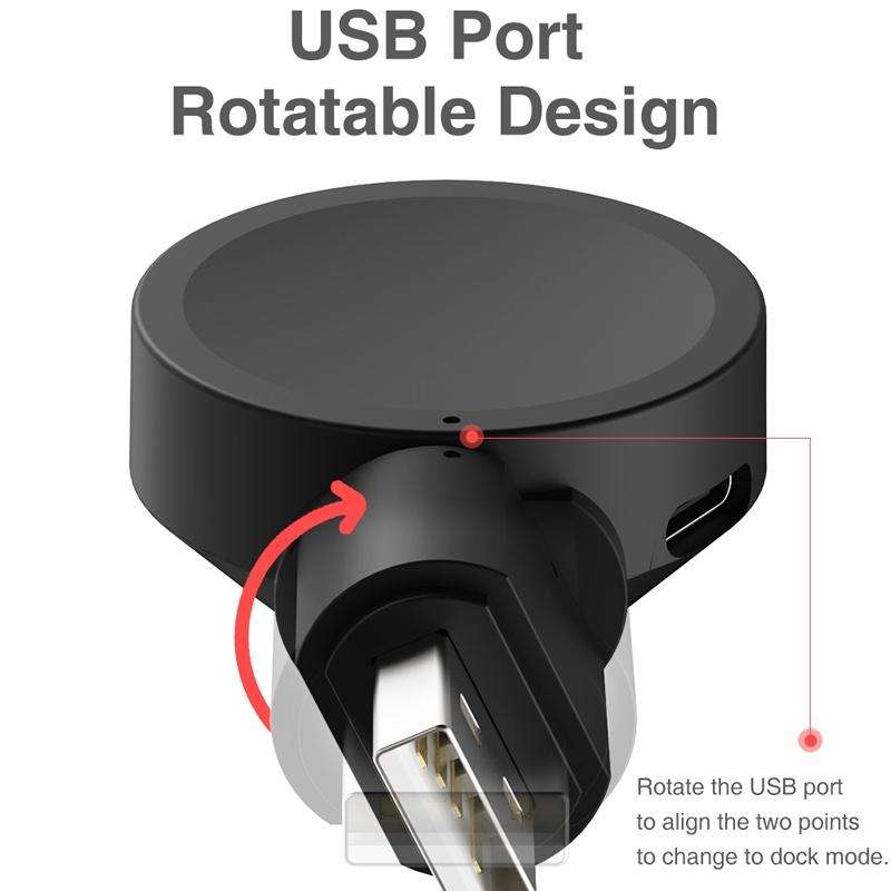 For Samsung Galaxy Watch 4 / 3 USB Mini Portable Watch Charger(Black)
