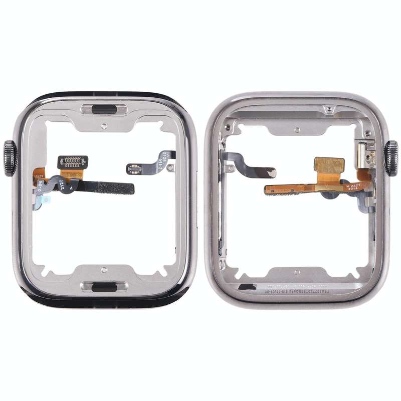For Apple Watch Series 7 45mm Stainless Steel Middle Frame Bezel Plate with Loudspeaker / Power /...