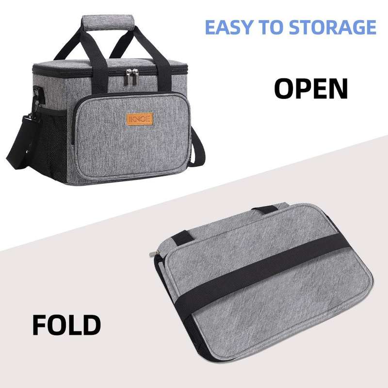 10L Waterproof Oxford Cloth Picnic Bag Outdoor Ice Pack Thickened Portable Insulation Bag(Gray)