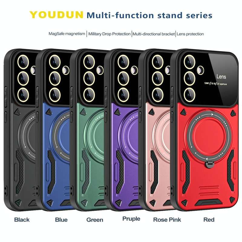 For Samsung Galaxy A54 5G Large Window MagSafe Holder Phone Case(Blue)