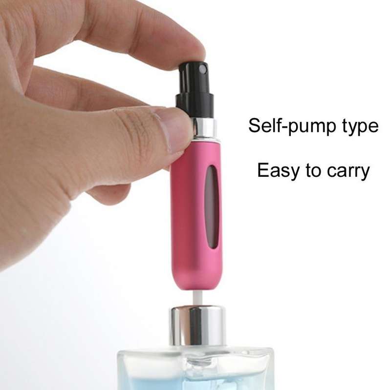 5 PCS 5ml Mini Perfume Spray Bottle With Bottom Filling Self-Pump Type Travel Portable Sub-Bottli...