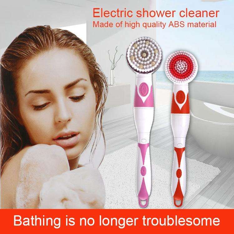 Multi-function Electric Waterproof Bath Cleansing Brush Long-handled Massage Brush, with 4 Brush ...