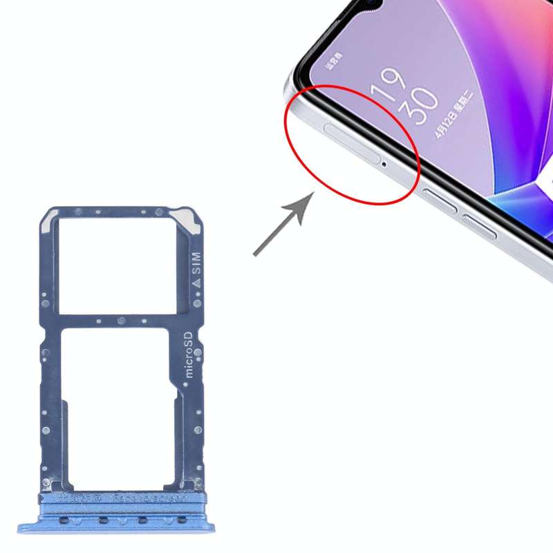 For OPPO A57 5G / A77 5G / K10 5G SIM Card Tray + SIM / Micro SD Card Tray (Purple)