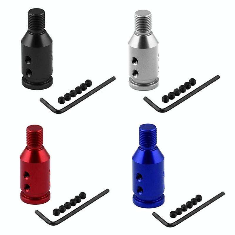 Car Threaded Shifter Gear Shift Knob Adapter 12 x 1.25 (Silver)