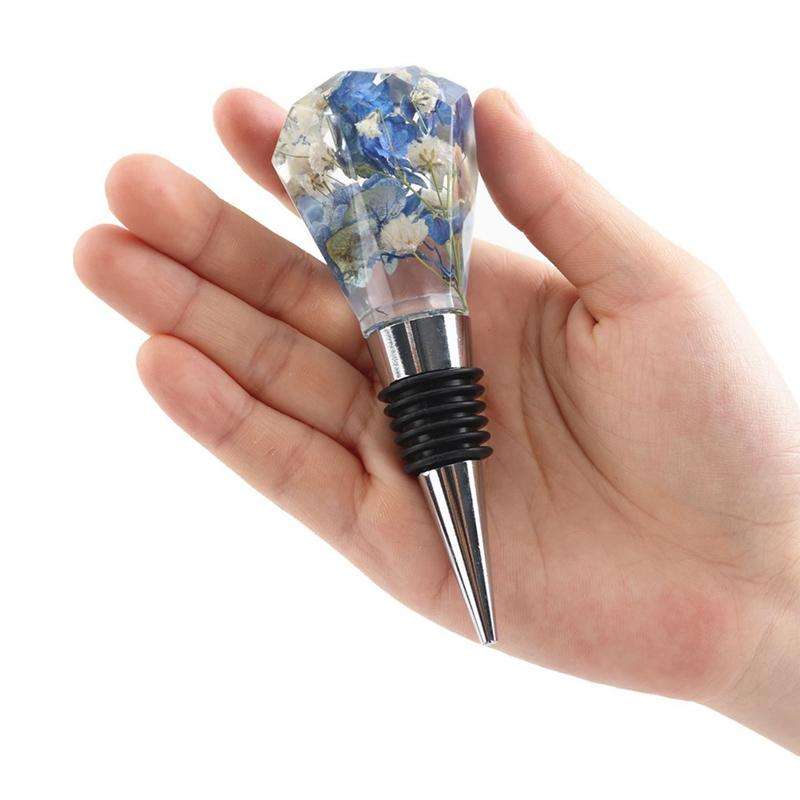 DIY Crystal Epoxy Resin Red Wine Stopper Silicone Mold,Style: 5 Molds+5 Red Wine Plug