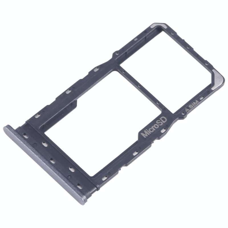 For T-Mobile Revvl 6 SIM Card Tray + Micro SD Card Tray (Black)