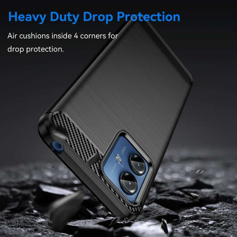 For Motorola Moto G14 Brushed Texture Carbon Fiber TPU Phone Case(Black)