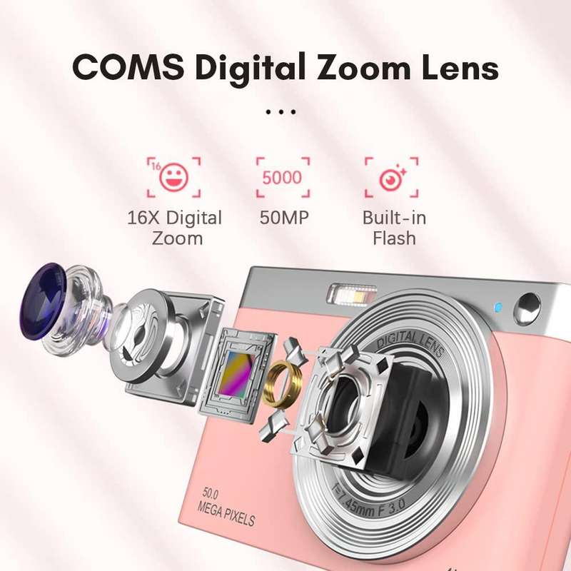 50 MP HD Camera 4K Video Retro Vlog Self-Shooting Camera(White)