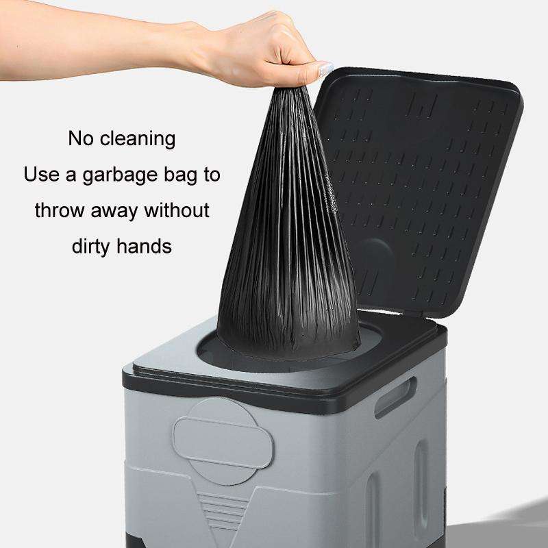 Car Folding Portable Toilet Outdoor Emergency Mobile Toilet(Pure Black)