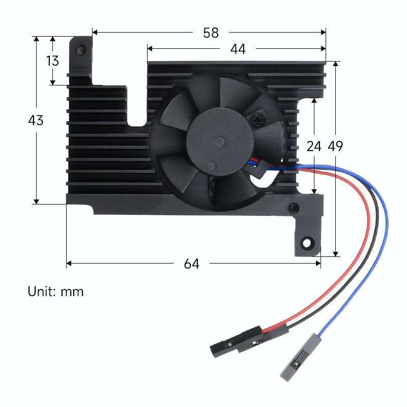 Waveshare Dedicated All-In-One Aluminum Alloy Cooling Fan For Raspberry Pi 4B