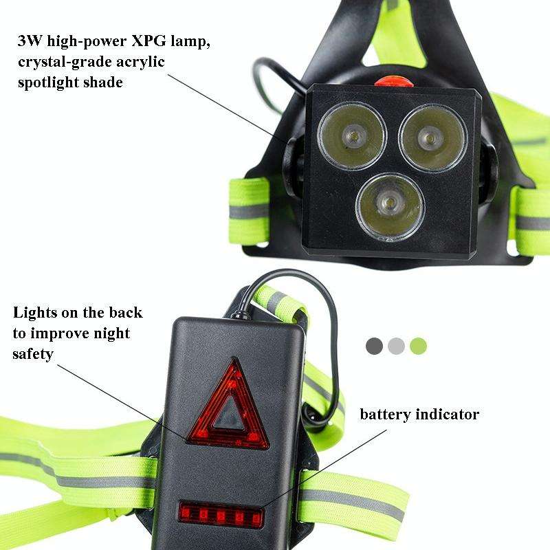 Outdoor Sports Running Light Waterproof Night Riding Light Highlight Rechargeable Mountaineering ...