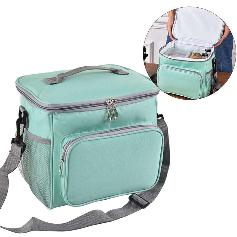 Portable Ice Pack Oxford Cloth Portable Slung Lunch Box Insulated Lunch Bag, Color:Blue