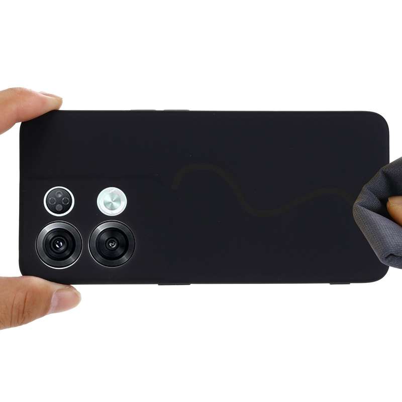 For OPPO Reno8 Pro 5G Global Pure Color Liquid Silicone Shockproof Phone Case(Black)