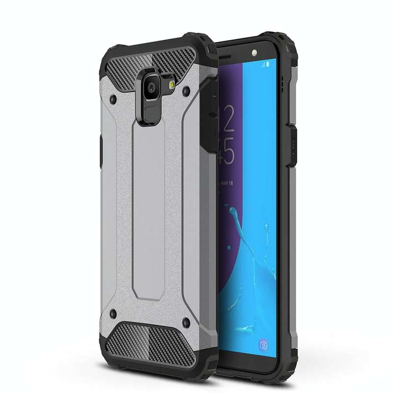 Full-body Rugged TPU + PC Combination Case for Galaxy J6 2018 (EU Version)(Grey)