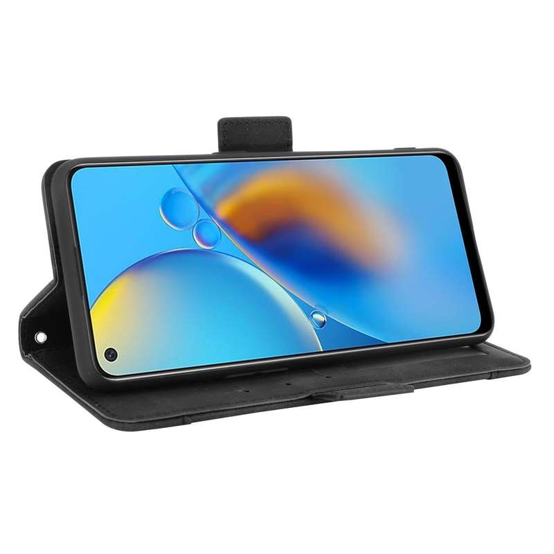 For OPPO A74 4G / F19 4G Skin Feel Calf Pattern Horizontal Flip Leather Case with Holder & Card S...