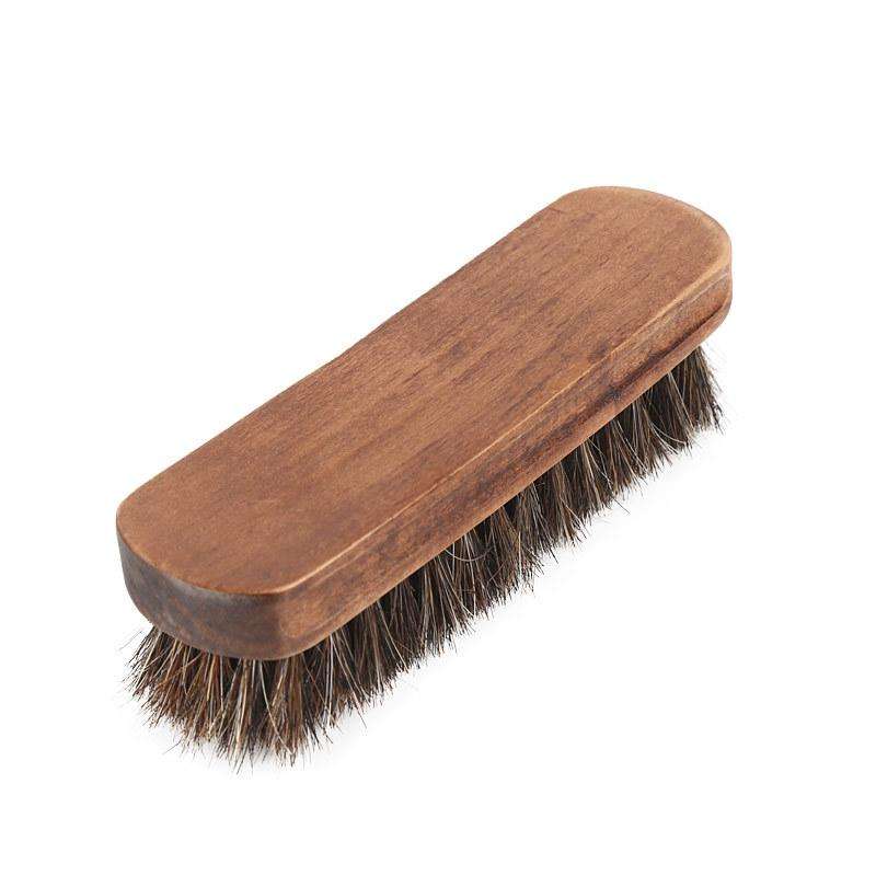 Horse Mane Shoes Brush Mahogany Brush Fur Shoes Cleaning And Dust Brush(Brown)